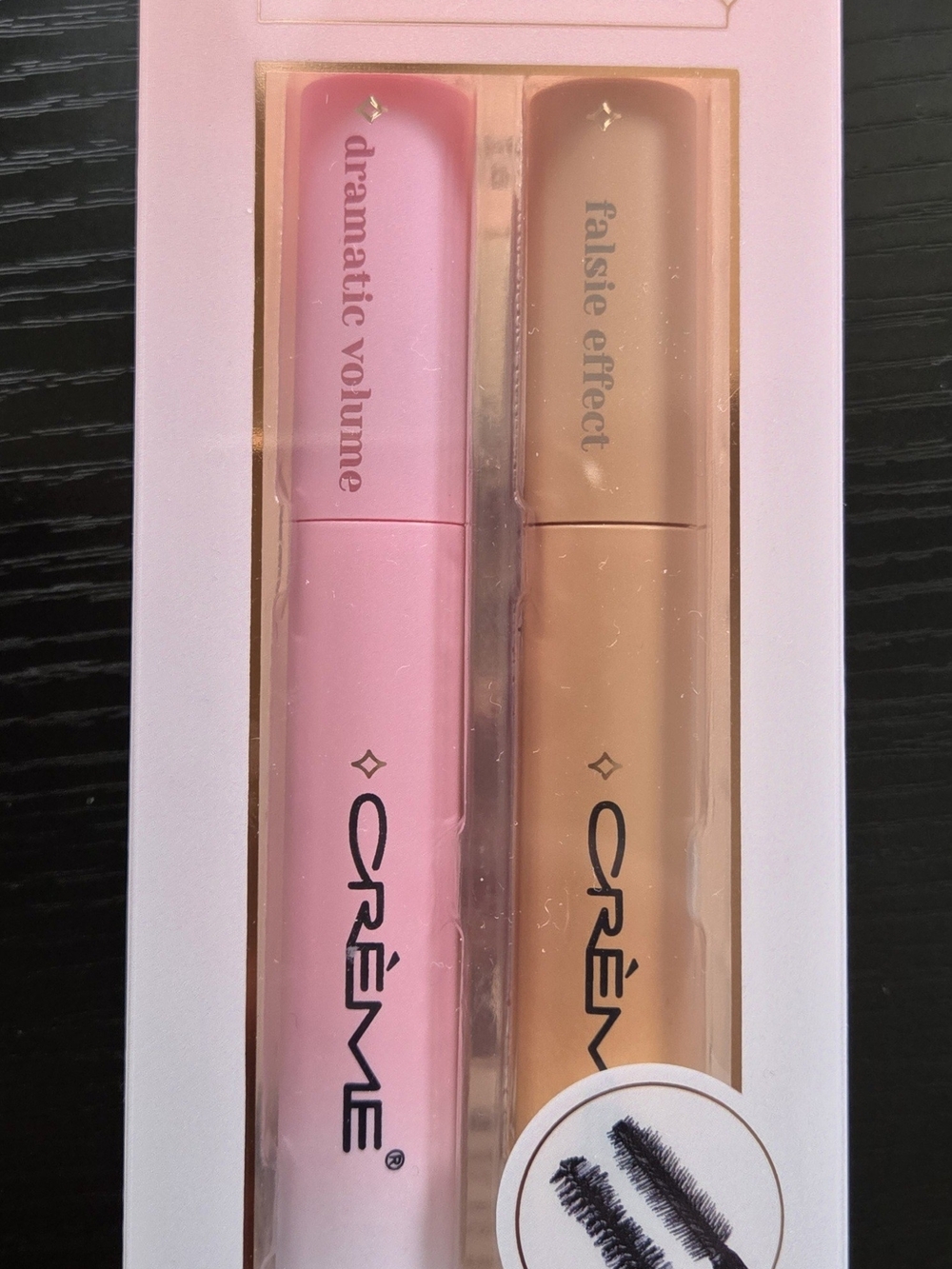 CRÈME Dramatic Volume & Falsie Effect Mascara Set - Pink & Beige